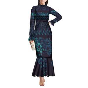 Elegante Vestido de Noche Estilo Samoa con Doble Manga, Vestido Tongan Puletasi Personalizado para Mujer - Product Image 2