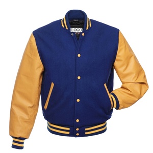 Chaquetas Varsity personalizadas para hombre, chaqueta informal con soporte XL, poliéster transpirable, manga de cuero para niños, bordado liso en blanco, Letterman Varsity - Product Image 1