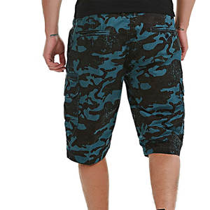 กางเกงขาสั้นคาร์โก้สำหรับผู้ชายกางเกงขาสั้นคาร์โก้สีทึบสวมใส่สบาย - Product Image 4