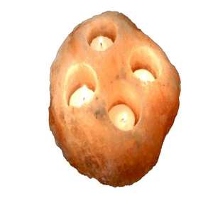 ที่ใส่เทียนทีไลท์สี่หลุมสีชมพูเกลือสีชมพูทรงกลมมีช่องใส่เทียนชาเกลือหิมาลัยสีชมพูขนาดใหญ่ - Product Image 4