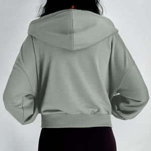 Hot Selling Zip Over Women Winter Thick Thermal Lightweight Fleece Unlined Cropped <b>Running</b> breathable <b>hoodies</b> In 2026 - Product Image 3