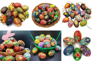 Oeufs de Pâques peints à la main exquis Kashmiri Paper Mache Art Charme parfait pour vos célébrations et bannières de fête - Product Image 5