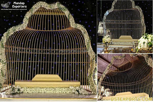 Elegante y Ligero Fondo de Escenario de Metal con Media Jaula para Bodas Cristianas con Tamaño Personalizado - Product Image 3