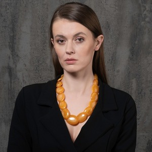 Collar de cuentas de resina tribal J H al por mayor con joyería de resina estilo Ángel turquesa con colgante de diseño Ángel - Product Image 2