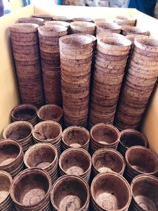 Pots en fibre de coco écologiques vintage, pots carrés en fibre de coco organique pour semis et plantes - Product Image 6