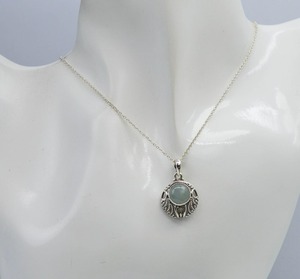 Tendencia 925 plata esterlina aguamarina piedra preciosa colgante joyería hecha a mano plata estilo bohemio colgante joyería para mujeres regalo niñas - Product Image 2