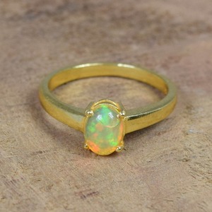 Anillo de plata de estilo bohemio hecho a mano, joyería de plata de ley 925, Ópalo, piedras preciosas, anillo de tendencia, joyería para mujer, regalo para ella - Product Image 2