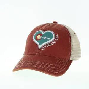 Işlemeli kalp şekli Colorado kız kamyoncu örgü şapkalar özel beyzbol şapkası düşük MOQ yüksek kaliteli Vietnam şapka üretmektedir