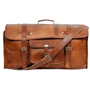 กระเป๋าหนังแท้แบบวินเทจสำหรับเดินทางวันหยุดสุดสัปดาห์กระเป๋าแบบยืดขยายได้กระเป๋าใส่ขนมวันหยุดข้ามคืนออกแบบได้ตามต้องการฟรี - Product Image 4