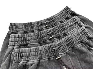 Nouveauté Logo brodé, meilleur fabricant, customVintage, short délavé à l'acide, OEM, short en polaire éponge française, sweat à bord brut - Product Image 2