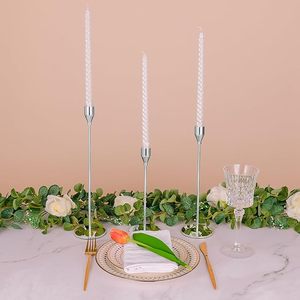 Home Accent Factory Price Modern Candle Vessel Wedding Decorative <b>Candlesticks</b> Luxury <b>Silver</b> in Color Metal Candle Holders - Product Image 1
