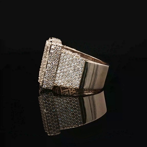 Alphabet N glacé diamant naturel personnalisé luxe romantique Hip-Hop Style bague de fiançailles et anniversaire @ Sheetal Diamonds - Product Image 3