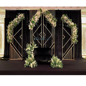 Traditional Tamilian Wedding Fiber <b>Stage</b> Wedding Structures Golden Frames <b>Stage</b> <b>Prop</b> For Marriage Self Standing British London - Product Image 5