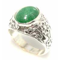 Bague pour homme en argent sterling 925, fleur ovale, pierre d'agate verte, sertissage clos, plaqué rhodium, certifiée IGI, bijoux fins, usage quotidien