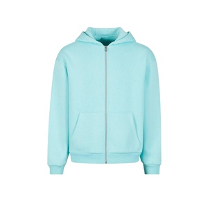 Nouveau élégant goutte épaule fermeture éclair sweats à capuche pour hommes 100% coton à manches longues surdimensionné hommes fermeture éclair sweats à capuche avec Logo personnalisé - Product Image 5