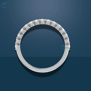 Anillo DE BODA personalizado con diamante de moissanita incoloro, anillo de media eternidad de oro blanco sólido de 10K para ella - Product Image 5
