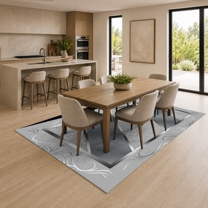 <b>RUGS</b> DEPOT LXDP-0004 Wholesale Grey Silver Contemporary Abstract Digital Printed Machine Washable Chenille Area <b>Rug</b> <b>Non</b> <b>Slip</b> - Product Image 4