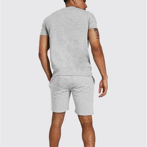 2023 plaine en gros t-shirts ensemble court sweat 2 pièces ensemble hommes t-shirt et shorts ensembles lavé surdimensionné 100% coton hommes t-shirt Sh - Product Image 4