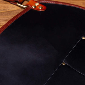 2025 tabliers en cuir véritable noir personnalisé pour hommes cuisine professionnelle cuisine en gros 100% tablier en cuir - Product Image 5