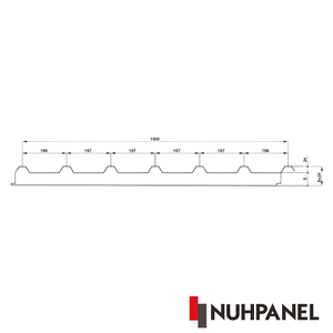 แผ่นหลังคาแซนวิชแบบเจ็ดริบบ์ PUR PIR ร็อควูล ไฮบริด ฉนวนกันความร้อนสำหรับงานอุตสาหกรรม ขนาด 1000 มม. - Product Image 6