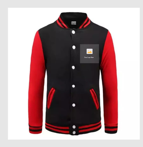 Logotipo personalizado Stand Up Collar Hombres Puños acanalados Letterman Béisbol Bomber Varsity Jacket - Product Image 3