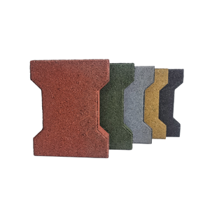 Wholesale Supersafe Rubber Dogbone Shape T-Bone Pavers Tiles 15-50mm Thickness Anti-Slip Equine Rubber Flooring for Garden Park - Product Image 1