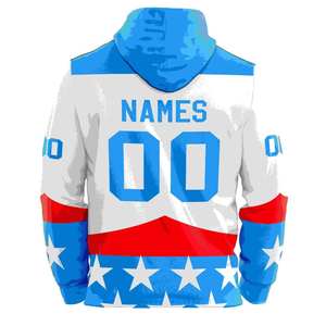 Sudadera con capucha de Jersey de hockey sobre hielo de encaje de algodón 100% de alta calidad personalizada para hombres para la temporada de invierno - Product Image 2