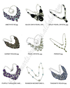 Collier multi pierres précieuses turquoise en argent sterling 925 massif Beaux bijoux en argent tendance - Product Image 4