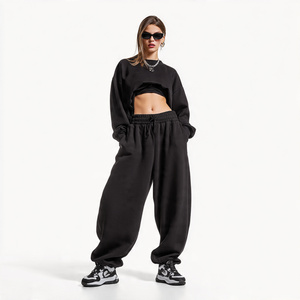 Ensemble de survêtement pour femme, jogging de rue, survêtement ample d'hiver, sweat-shirts surdimensionnés pour femmes, pantalon de survêtement à jambes larges, deux pièces pour femmes - Product Image 6