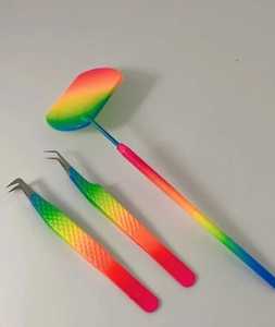 Pinzas para Pestañas de Acero Inoxidable Rosa con Caja, Aislamiento, Marca Privada, Punta de Fibra Inclinada, Extensión de Pestañas de Volumen, Personalizadas - Product Image 4