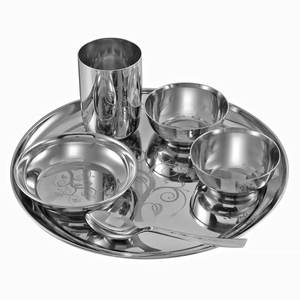 Vente chaude Dernière conception Vaisselle Alimentaire Thali Ensemble Miroir Fini Forme Ronde Dîner Thali Ensemble Pour La Vaisselle - Product Image 5