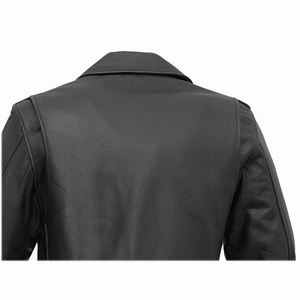 Chaqueta de cuero de motorista de invierno negra personalizada para hombre 2024, chaqueta holgada de cuero Real con cuello levantado, diseño de moto a la moda - Product Image 6