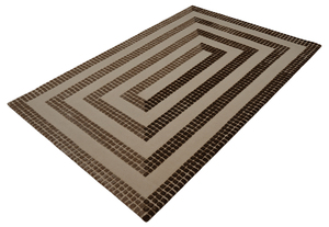 Dual Tone Tan <b>Brown</b> Charcoal 100% <b>Wool</b> Thin Medium Pile Hand Tufted Modern Geometrical Design Eco-Friendly Rectangle Rug for - Product Image 3