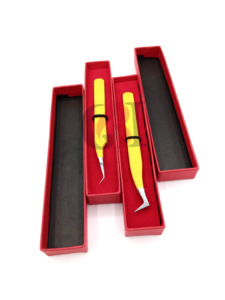 อุปกรณ์เสริมความงามทำจากสเตนเลสปลายเงินแหนบต่อขนตาเพิ่มวอลลุ่มเคลือบผงสีเหลือง45องศา - Product Image 5