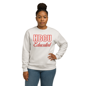 HBCU Delta Éduqué Chenille Sweat Blanc & Rouge Lettres Brodées Coton Mélange Divin Neuf Grec Vie Sororité Vêtements - Product Image 1