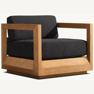 Canapé individuel avec coussins pour se détendre en extérieur dans un style moderne, fabriqué en bois écologique et résistant aux termites - Product Image 2