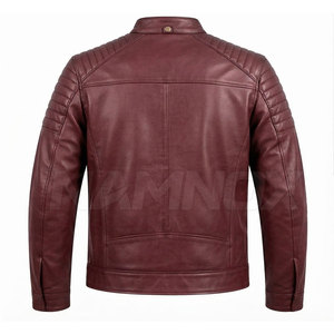 Chaqueta de Cuero Estilo Café Racer para Hombre, Diseño de Color Sólido, Fabricación en Fábrica 2026, Personalizable - Product Image 2