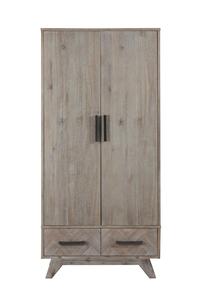 Acacia Solid Wood Freestanding <b>Wardrobe</b> 2 Doors 2 Drawers Bedroom Storage Cabinet With Custom OEM ODM Service Wholesale - Product Image 6