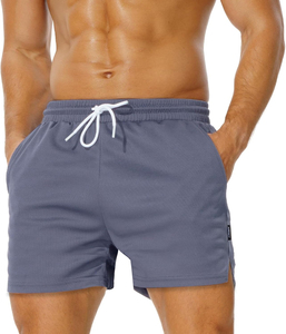 กางเกงกีฬาขาสั้นผ้าโพลีเอสเตอร์สำหรับผู้ชายกางเกงวิ่งออกกำลังกายแบบลำลองระบายอากาศได้ดีทำจากโพลีเอสเตอร์100% สำหรับยิมและฝึกซ้อม - Product Image 4