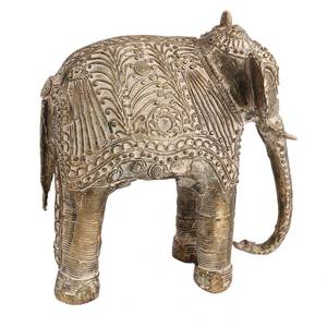 Handmade Indian Brass Antique Bronze <b>Elephant</b> Sculptures Figurine Statue Home <b>Decor</b> Gift Items Size: 27 X 20 cm SNS-954 - Product Image 3