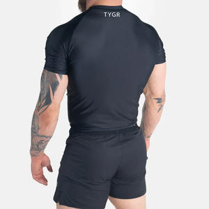 Custom Bjj Rash Guards Poliéster/Spandex Tela Mayoristas de Hombres Rash Guards Con Etiqueta Privada Transpirable Hombres Rash Guards - Product Image 5