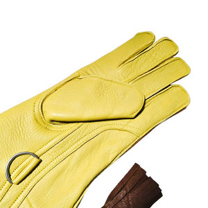 Les gants sont confortables et durables. Le cuir de vachette véritable ne devient pas nous offrons des gantelets de fauconnerie à manchette complète qui - Product Image 2
