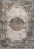 Loraven Moderner Kreuzwebmaschinen-Teppich mit Vintage-Geometriemuster, Niedrigflorig, Umweltfreundlich, Haustierfreundlich, Polyester/PP
