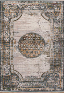 Tapis vintage Loraven moderne à motif géométrique tissé à la machine, collection toucher coton, mélange polyester-PP - Product Image 2