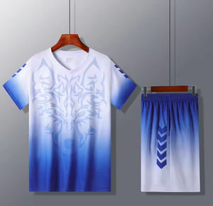 Nouveau design demi manches 100% polyester respirant maillot de football pas cher uniformes de l'équipe de football adultes kits de football ensembles complets - Product Image 1