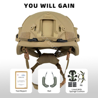 Casque tactique Coyote Brown respirant en aramide III MICH 2000, système modulaire personnalisable, 1,5 kg, protection tactique