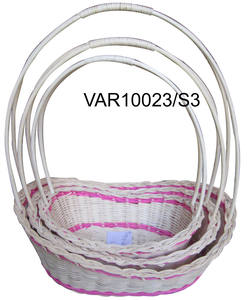 Set of 3 Handwoven Rattan Decorative <b>Storage</b> Baskets with Handles for <b>Home</b> <b>Organization</b> - Product Image 3