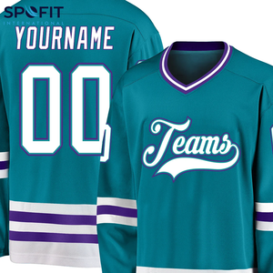 2025 nouveaux maillots de Hockey sur glace sublimés de meilleure qualité pour hommes avec Logo personnalisé 100% uniformes respirants à séchage rapide en Polyester - Product Image 2