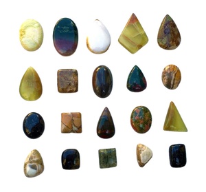 Cabujones de jaspe multicolor para la elaboración de joyas, cabujones sueltos, bonita colección de 19 piezas, cuentas de piedras preciosas lisas de múltiples formas - Product Image 2