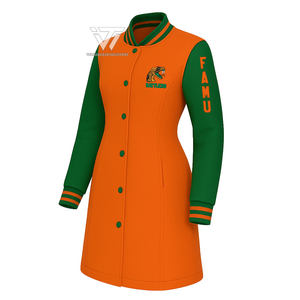 Vente en gros HBCU Florida A & M University FAMU Vêtements prêts à expédier longue veste Letterman Varsity Dress avec manches en faux cuir - Product Image 1